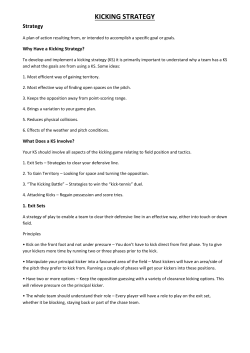 KICKING STRATEGY Strategy