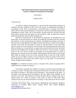 BSc Financial Economics: International Finance Lecture 1: Balance
