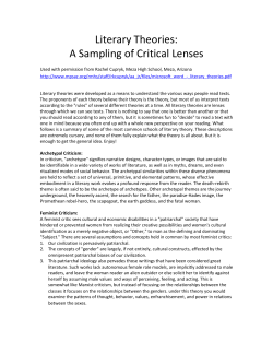 Literary Theories: A Sampling of Critical Lenses Used with
