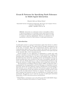 Event-B Patterns for Specifying Fault-Tolerance in Multi