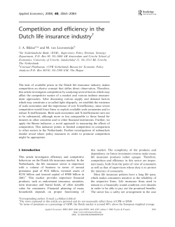 Competition and efficiency in the Dutch life insurance industry