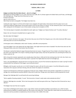 DODGERS NOTEBOOK: Kemp wins NL Player of the