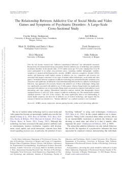 The Relationship Between Addictive Use of Social Media and