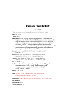 Package `manifestoR`