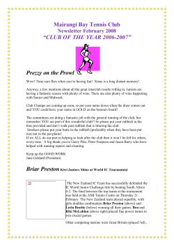 Ideas for MBTC newsletter - Mairangi Bay Tennis Club