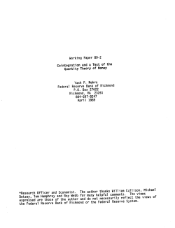 Cointegration and a Test of the Quality Theory of Money