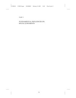 Biases in social judgment - Developmental Cognitive Neuroscience