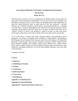 Succeeding in Philosophy Grad School