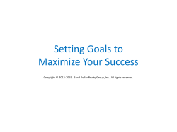 Setting Goals to Maximize Your Success