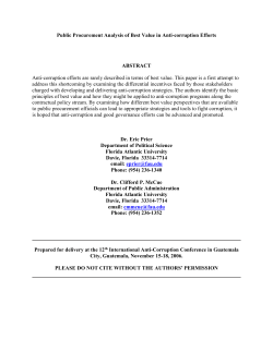 Public Procurement Analysis of Best Value in Anti