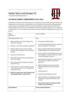 Parent and Player Commitment Form 2015 -2016