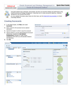 Oracle Scorecard and Strategy Management in Oracle BI Enterprise
