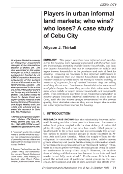 Players in urban informal land markets