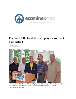 Former HHH East football players support new
