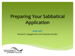 Preparing Your Sabbatical Application