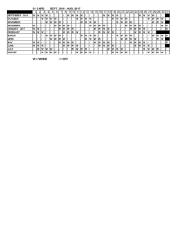 01 CARD SEPT. 2016 - AUG. 2017 1 2 3 4 5 6 7 8 9 10 11 12 13 14