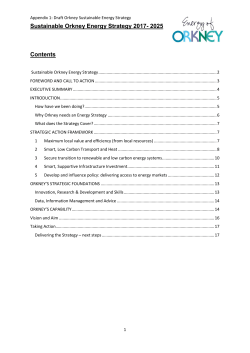 Appendix 1 Draft Orkney Sustainable Energy Strategy
