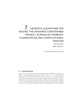 Heuristic algorithms for solving the resource-constrained
