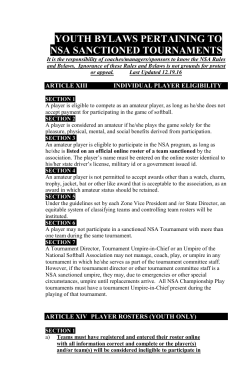 GENERAL PLAYING RULES - National Softball Association