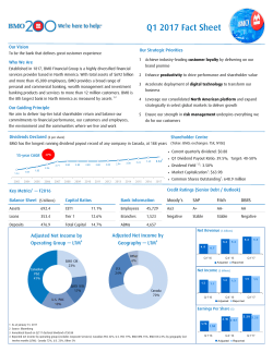 Q1 2017 Fact Sheet - BMO Bank of Montreal