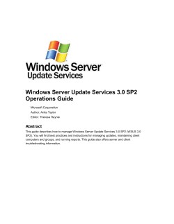 Overview of Windows Server Update Services 3.0 SP2