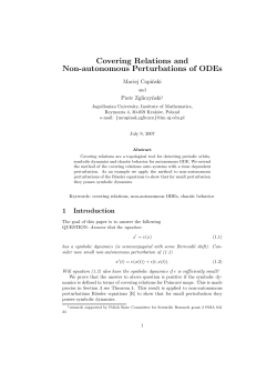 Covering Relations and Non-autonomous Perturbations