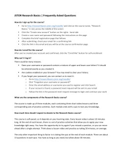 JSTOR Research Basics | Frequently Asked Questions