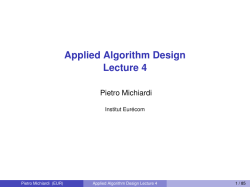 Applied Algorithm Design Lecture 4