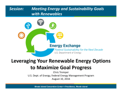 Leveraging Your Renewable Energy Options to Maximize Goal
