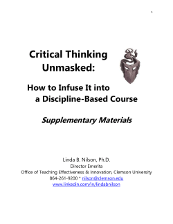 Critical Thinking Unmasked