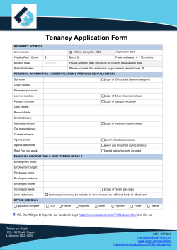 annexure a to tenancy agreement