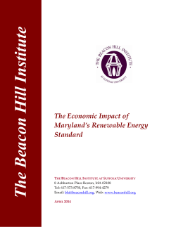 The Economic Impact of Maryland`s Renewable Energy Standard