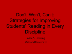 Engaging Students Through Critical Reading