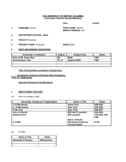 THE UNIVERSITY OF BRITISH COLUMBIA