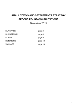 SMALL TOWNS AND SETTLEMENTS STRATEGY SECOND