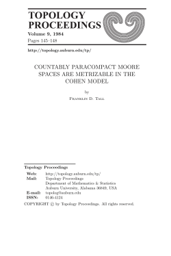 Topology Proceedings 9 (1984) pp. 145-148