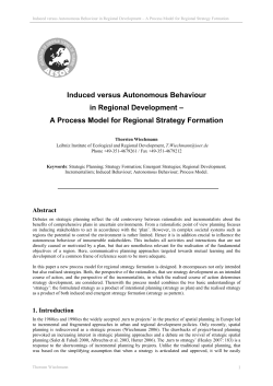 Induced versus Autonomous Behaviour in Regional Development