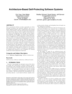 Architecture-Based Self-Protecting Software Systems