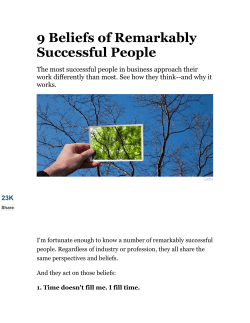 9 Beliefs of Remarkably Successful People