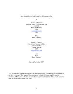 1 New Market Power Models and Sex