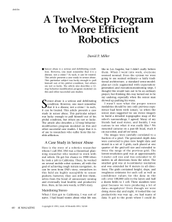 A Twelve-Step Program to More Efficient Robotics