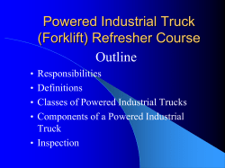 Powered Industrial Truck (Forklift) Refresher Course