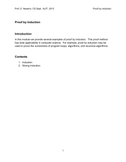 Proof by Induction Introduction Contents
