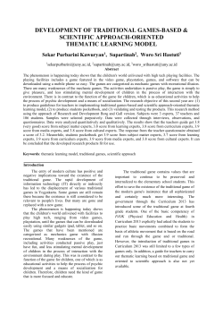 development of traditional games-based