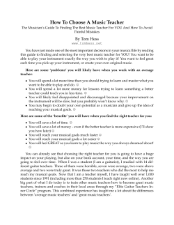 How To Choose A Music Teacher