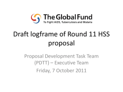 Draft logframe of Round 11 HSS Proposal