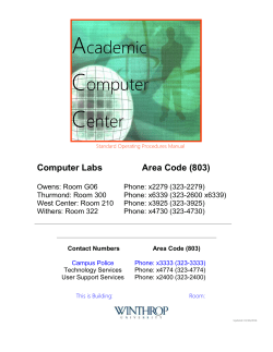 Operator Manual - Winthrop University