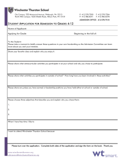 Student Application 11-12 - Winchester Thurston School