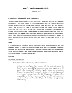 Disney`s Paper Sourcing and Use Policy