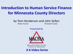 County Human Service Cost Report